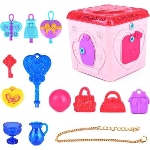 Girls Treasure Box Pretend Toy With Light Sound Effects Unlock Key Fun 6 Keys To Open The Box Surprise For Child