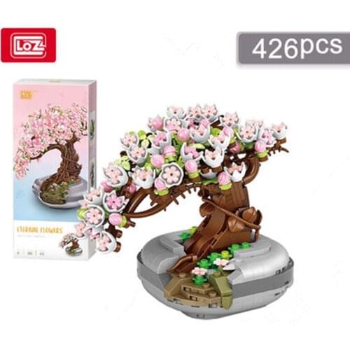 LOZ Flower DIY decoration block Diamond Model Building Blocks toys christmas Quiz gift toys For Children 1661