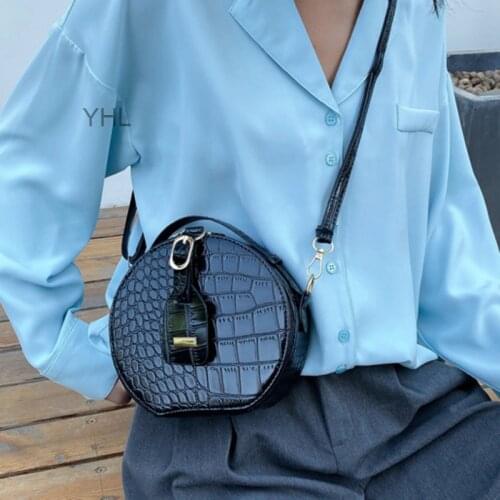 Small Round Bag Alligator Round Cake Bag Womens Bags 2021 New Foreign Style Handbag Versatile One Shoulder Messenger Bags
