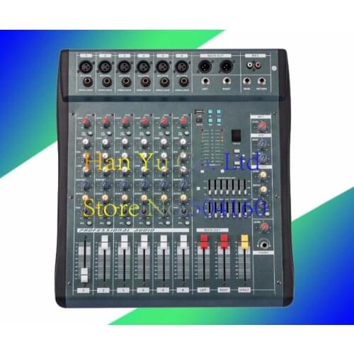 Audio Mixer 6 Channel Powered Mixing Console DJ Mixer Mezcladora De DJ Mikser Mischer MX606-USB