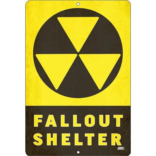 AIDANDAN Bar Rules Tin Sign Warning Nuclear Radiation Fallout Shelter Home Work Office Old Design Tin Signs 20 X 30 cm