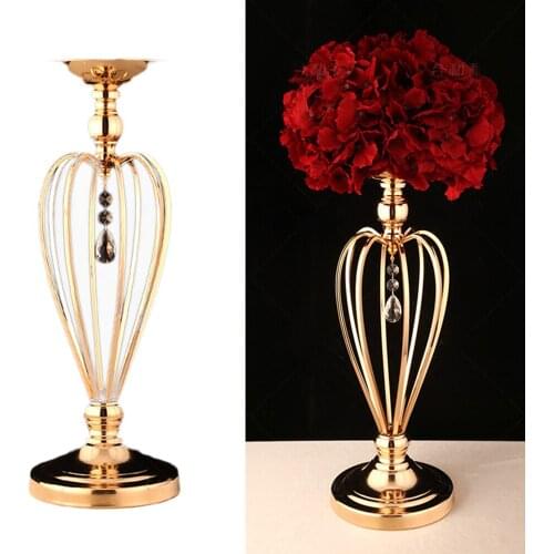 Metal Plating Candle Holders Road Lead Table Centerpiece Stand Pillar Candlestick for Wedding Candelabra Flowers Vases(High-grad