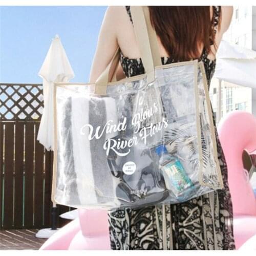 PVC Waterproof Transparent Swimming Shoulder Storage Bag For Beach Outdoor Travel Clothes Luggage Organizer Storage Bags