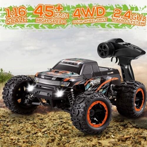 RC Cars 1:16 Scale 4WD Race Truck 45Km/h High Speed RC Racing Car 2.4 GHz All-Terrain Waterproof Remote Controlled Car