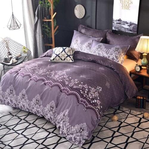 Luxury King Queen Size Bedding Sets Floral Jacquard Printed Bed Linen Duvet Cover Set Quilt Covers Bedclothes No Bed Sheet
