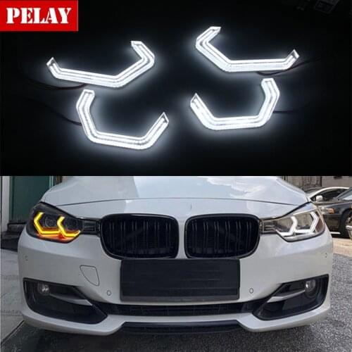 LED Angel Eyes M4 Style Car Light Running For BMW F30 F31 F32 F34 E90 E60 F10 F80 F82 F83 M3 M4 Xenon/Halogen Lens Headlight