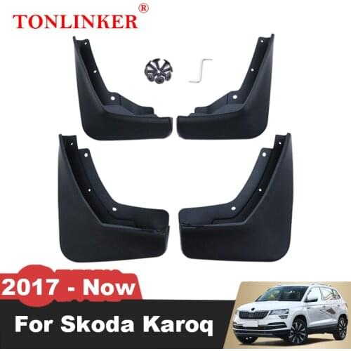 TONLINKER Mudguard For Skoda Karoq NU7 2017-2019 2020 2021 Mud Flaps Mudguards Splash Guards Fender Mudflaps 4Pcs Car Accesories
