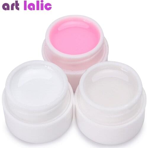 3 Colors / Set UV Gel for Nail Extension Transparen White Pink Finger Extension UV Gel Polish Forms for Nail Art Builder Varnish