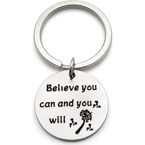 Inspirational Jewelry Graduation Gifts Believe You Can And You Will Keychain Encouragement Jewwlry Gifts For Women Girls