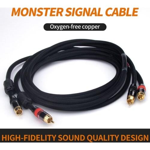High fidelity Monster fever audio amplifier RCA audio cable CD tube amplifier double lotus signal cable