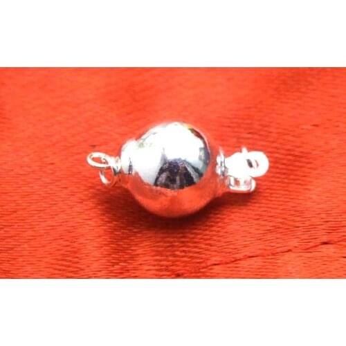 Qingmos 10mm Round Ball One String Sterling Silver (S925) Clasp Accessories for Jewelry Gp22