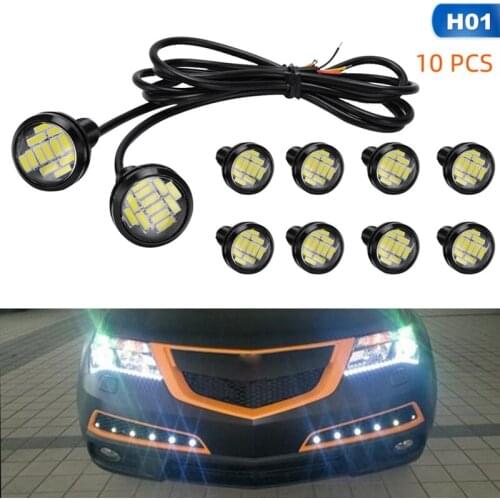 10pcs/set DRL Daytime 23MM high quality brightness Daytime Running Light LED Eagle Eye Lights White Red Color DC 12V car bulbs