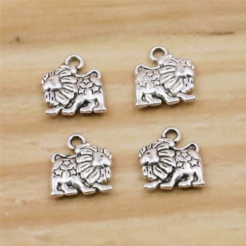 10PCS Alloy Lion Pendant Hardware Fittings Accessory Silver-plate DIY Beads Hand Made For Necklace Earring Jewelry Making Design