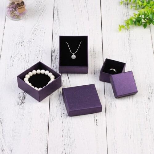 12pcs Dark Purple Jewelry Box Craft Paper Gift Box for Necklace Earring Bracelet Rings Diplay Package Storage