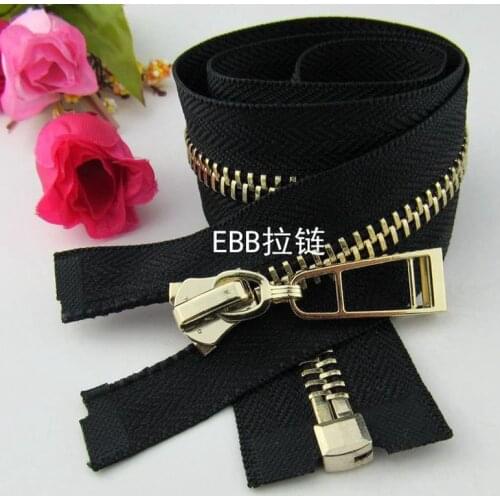 2 Pcs/lot Long Oversized Metal Zipper Black Single Open End Fasteners Clothing Coat Jacket Sewing Accessories