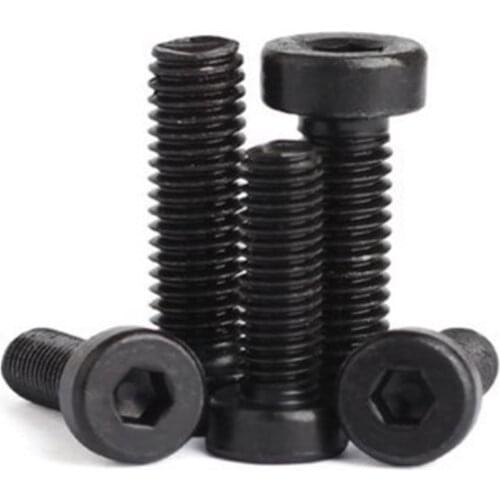 20PCS DIN7984 M4 M5 M6 Steel with black hex socket thin short cap head screw