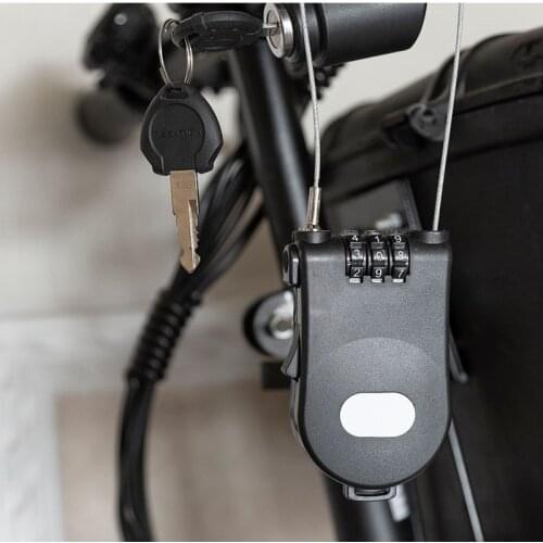 3 Digit Security Code Cable Lock Password Long Roller Pram Padlock Rope Bicycle Parts Mini Extendable Wire Anti Theft