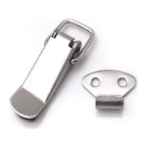 30pcs/lot Iron/201 Stainless Steel 57X16mm Spring Toggle Latch Hasp Spring Loaded For Cabinet Cases Box Chests Lock CK704 714