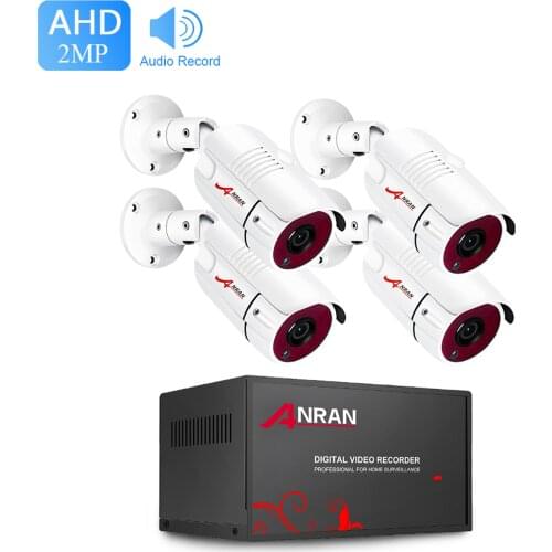 4CH 1080P Home Security Camera System 4CH DVR Video Recorder 2MP HD Camera Outdoor WaterproofNight Vision,Motion Detection