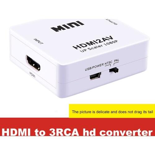 HDMI to 3RCA HDMI to AV Scaler Adapter HD Video Converter Box HDMI2AV HDMI to RCA AV/CVSB L/R Adapter Converter Box Support
