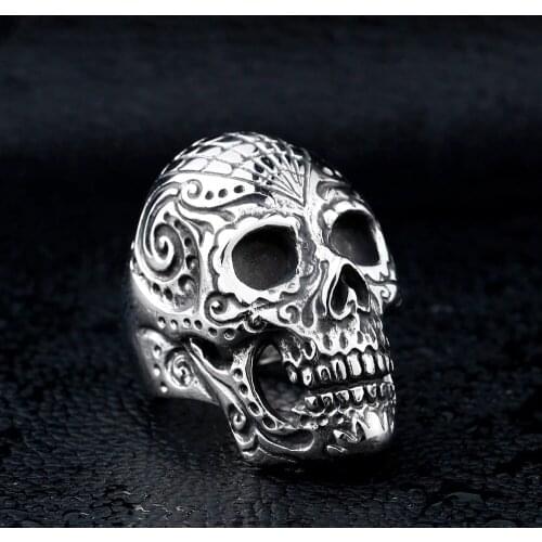 Men Rings Steampunk Skull Ring Vintage Punk Rock Biker Rings Party Gift For Men Knuckle Ring Jewelry Accessories