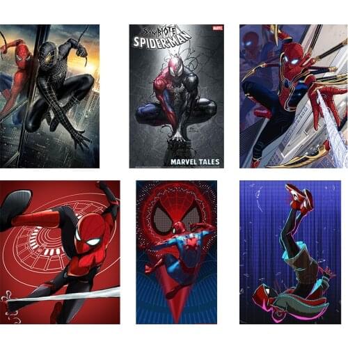 Superhero Spiderman Picture Anime Poster Wall Art Painting Nordic Canvas Painting Children Mural Home Decoration Birthday Gift