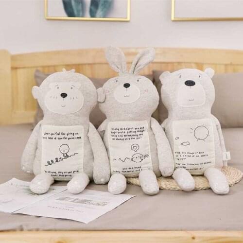 Cotton Animals Stuffed Toy Baby Kids Sleep Doll Bear Rabbit Monkey Stuffed Plush Toy Children Birthday Gift