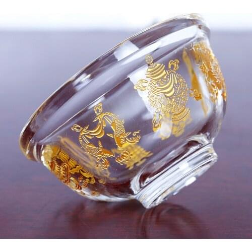 Crystal Auspicious Water Bowl Tibetan Buddhism for The Cup of Water Cup Buddha Supply Bowl Single 9cm