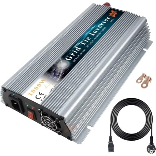 Colorful 1000W 18V On Grid Inverter, 10.8-30V DC to AC 190-260V MPPT Pure Sine Wave Grid Tie Inverter for 1200W 36cells PV Panel