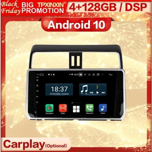4+128G Carplay 2 Din Android Screen Multimedia Stereo Receiver For Toyota Prado 2018 2019 GPS Radio Audio Video Player Head Unit