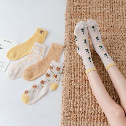New Fashion Designer Women Long Socks Spring Summer Cute Funny Anime Cotton Underwear Kawaii Girl Student Harajuku Long Socks