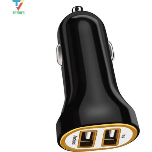 New Arrival 2-Port Mini Universal Dual USB Car Charger Adapter Bullet 5V 2.1A for IPhone Smart Phone 300pcs/lot