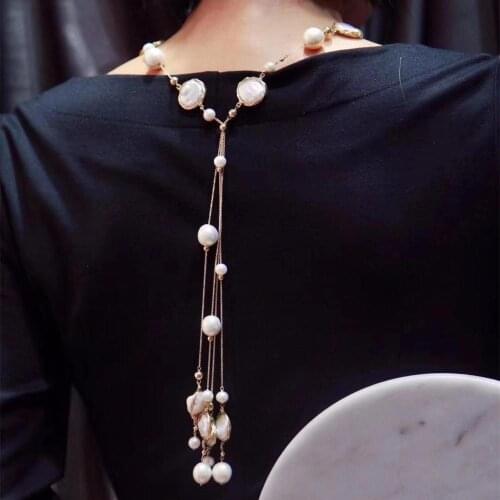 AtF Baroque Pearl Pendant Necklace 14k Gold Filled Clasp Choker New Personality High Quality Chain Handcrafts Jewelry For Women