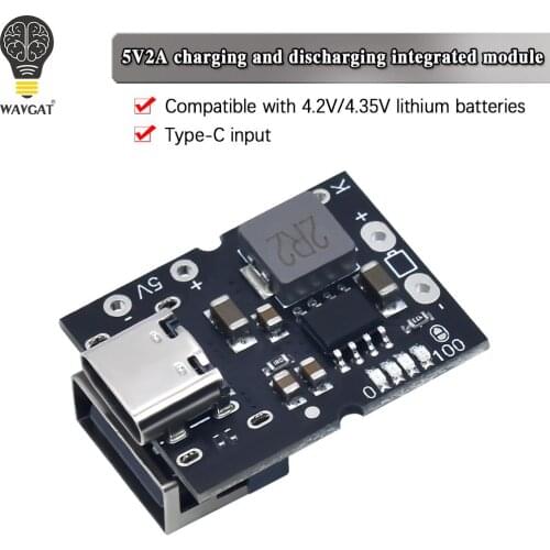 Type-C USB 5V 2A Boost Converter Step-Up Power Module Lithium Battery Charging Protection Board LED Display USB For DIY Charger