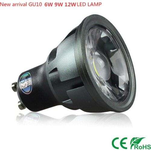 New arrivel GU10 COB dimmable 6w 9w 12w 85 ~ 265v GU10 LED Bulbs Spotlight spot light led Bulb Lampada CE / RoHS Warm / Cool Whi
