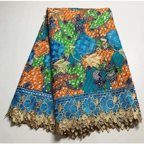Party Q Ankara Prints Wax Tissu With Guipure Lace Fabrics 2021 Cotton African Nice Material For Sewing High Quality