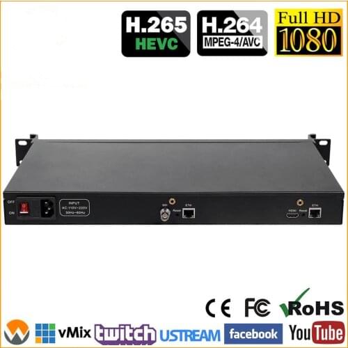 1U HEVC HDMI SDI IP Video Encoder IPTV Streaming Encoder H.265 H.264 Live Encoder HDMI SDI To RTSP RTMP HTTP UDP HLS ONVIF