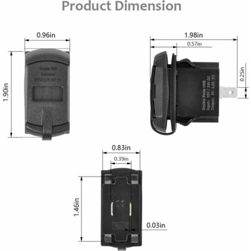 Waterproof Digital & Cable Display Voltmeter 12V Rocker Switch UTV Blue