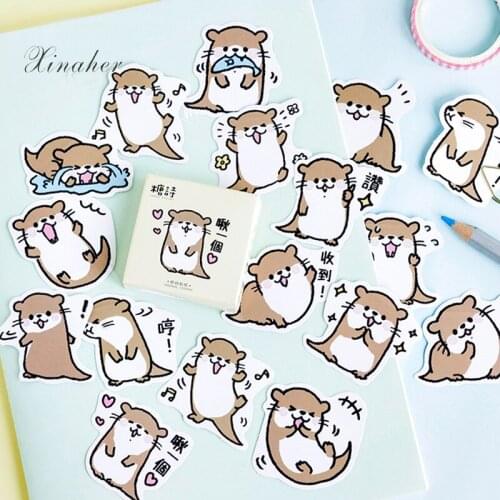 XINAHER 45pcs/pack Cute Otter Animal Stickers Stationery Creative DIY Diary Scrapbook Decoration Sticker