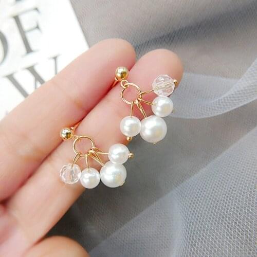 Pearl Earrings Ladies Korean Fashion All-match Jewelry Personality Simple and Sweet Cute Ear Studs Earrings for Women 2021 New