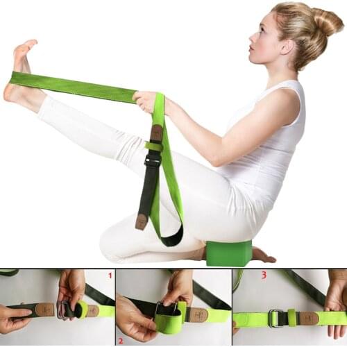 Women Yoga Rope 3m Long Assistive Yoga Supplies Two-layer Cotton Stretch Belt for Fitness Exercise Waist Leg Tension Bands