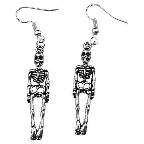 Halloween vintage skeleton skull swing earrings for women jewelry goth party gifts aretes de mujer modern punk drop earrings