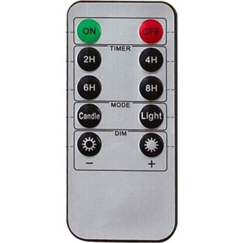 10-Key Battery Operated Remote Control With Timer For Realistic Flameless LED Candles