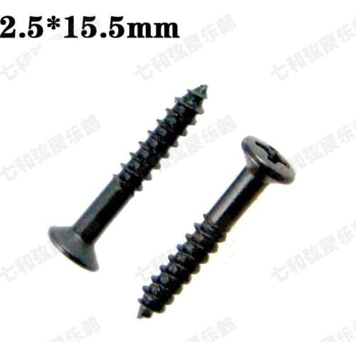 10pcs /lot 2.5*15.5 black Electric Guitar Screw Guitar accessories Parts
