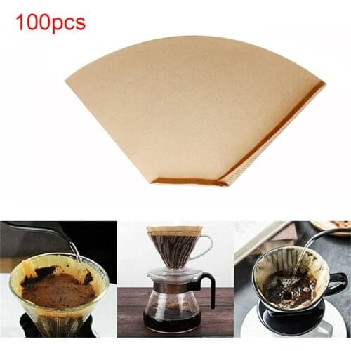 100pcs Coffee Filter Hand Drip Paper Wooden Filter Hand Drip Filter Cafe Paper Coffee Filter Bag Coffee Maker Accessories