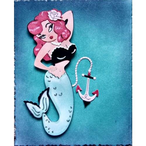 2019 New Mermaid Frames Metal Embossing Cutting Dies Tag For Diy Card Making Vintage Scrapbook Album