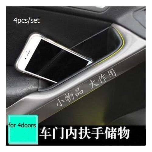 4pcs/set Car Styling Dedicated Modified Door handle Storage Box phone holder Tray Pallet Case For Volkswagen vw Tiguan 2010-2016