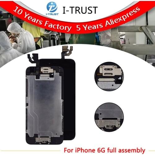 50PCS/LOT Grade A+++ No Dead Pixel LCD For Apple iPhone 6 LCD Screen Replacement & Front Camera and & Homebutton& Free Shipping