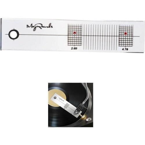Acrylic Turntable Phonograph Record Cartridge Stylus Protractor Alignment Tool Calibration Ruler