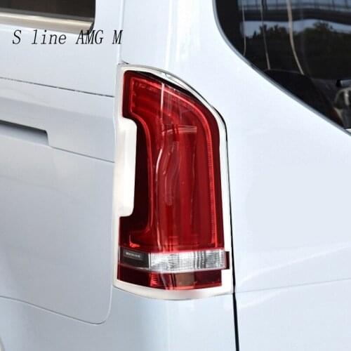 Car Styling Rear Tail fog light frame fog lamp covers Stickers decoration Trim For Mercedes Benz V Class W447 Auto accessories
